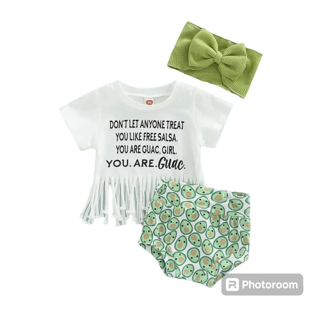 “YOU ARE GUAC GIRL” 3 PIECE BOHO BABY SET